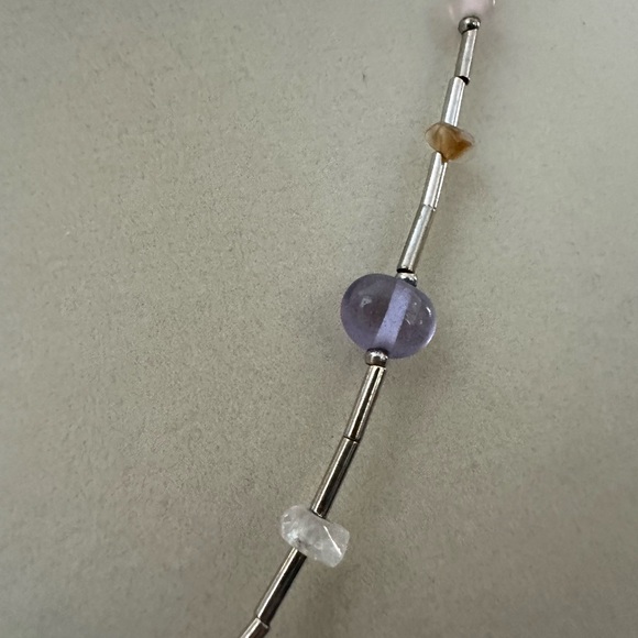 Lia Sophia COLOR COATED. Stationed Pastel Beads. 15-17” Silver Tone - Picture 2 of 4